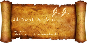 Jászai Jolán névjegykártya